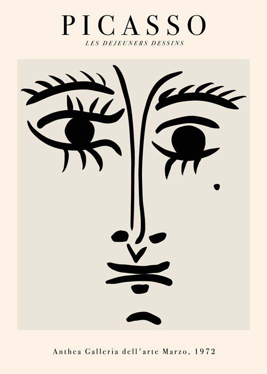 Picasso Face Drawing Poster