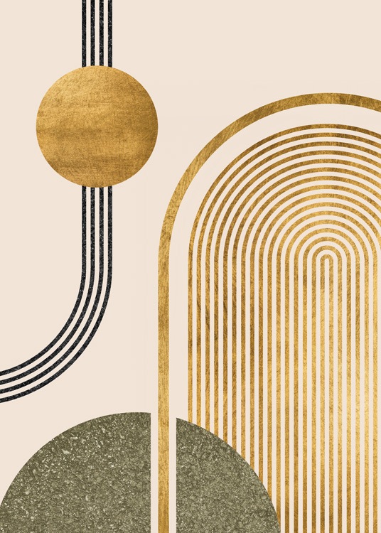 Green & Gold No1 Poster