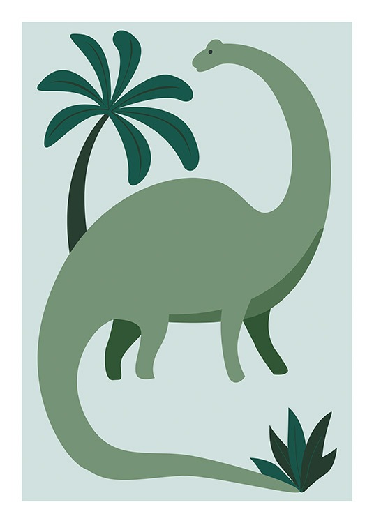 Green Dinosaur Poster