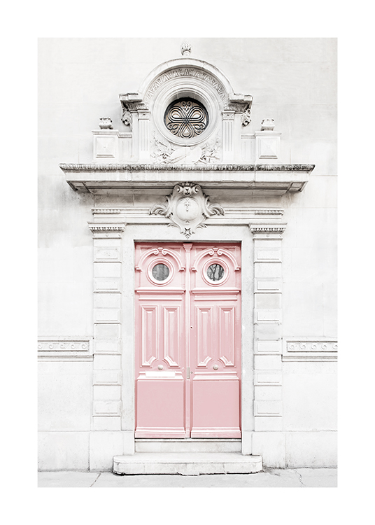 Pink Door In Paris Poster