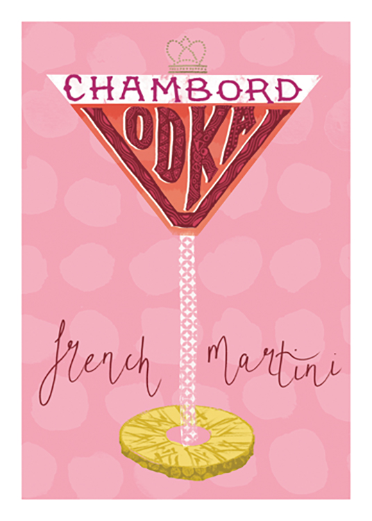 French Martini Poster Colourful martini Desenio.ie