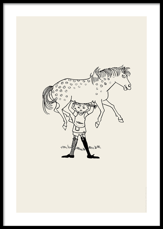 Pippi Longstocking No1 Poster Astrid Lindgren illustration desenio.ie