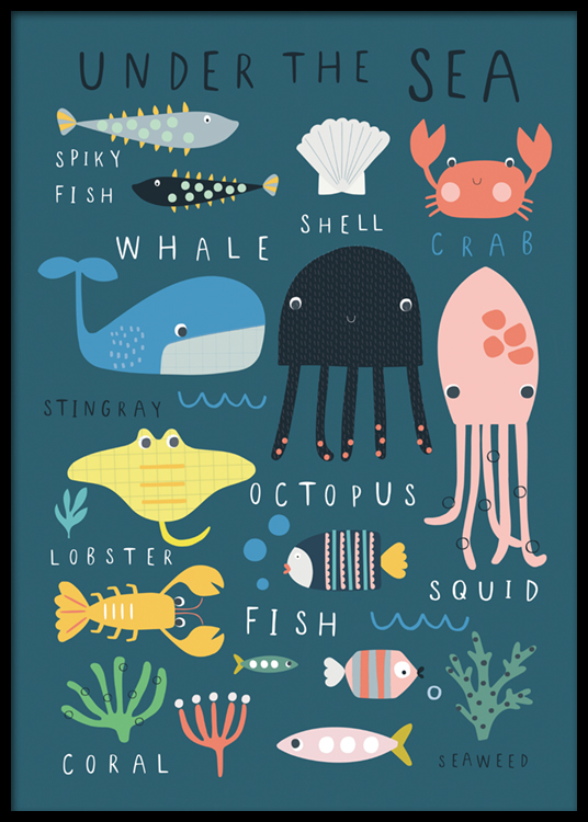 Under The Sea Poster - Sea animals - desenio.ie