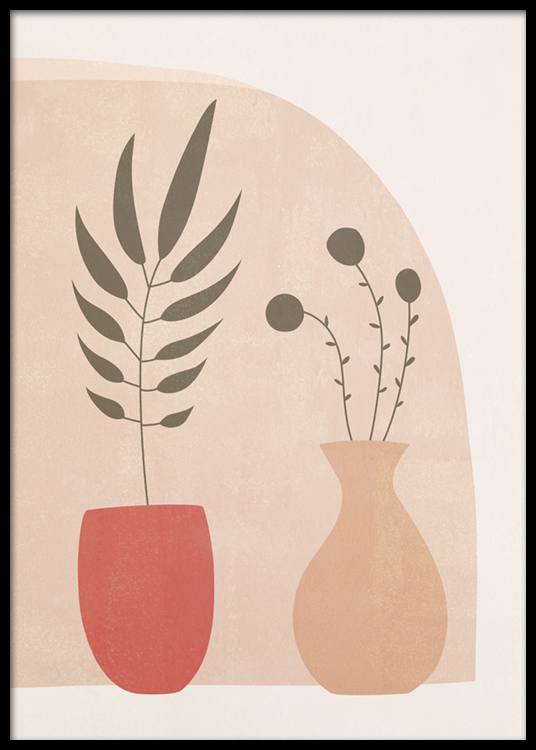Peach Vases Poster