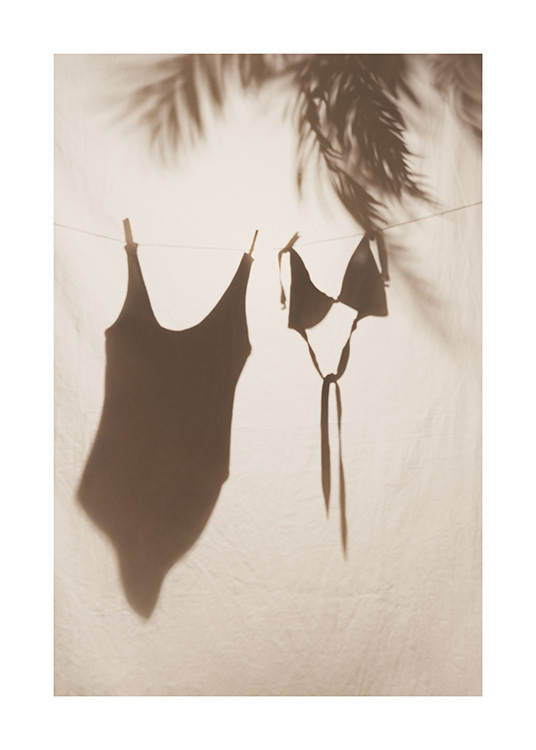 – Shadow of swimwear drying 