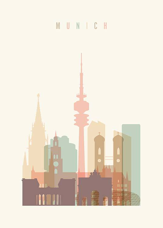 Munich Skyline Poster