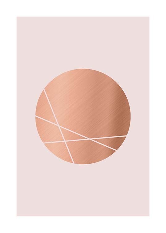 Copper Circle Pink Poster