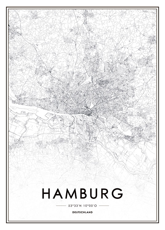 – Art print in black and white of Hamburg