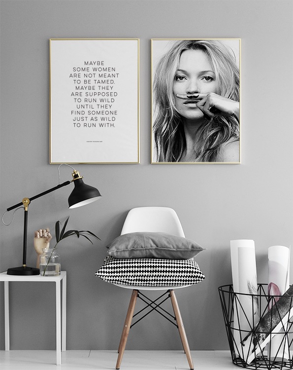 pic Kate Moss Black And White Poster kate moss life is a joke print