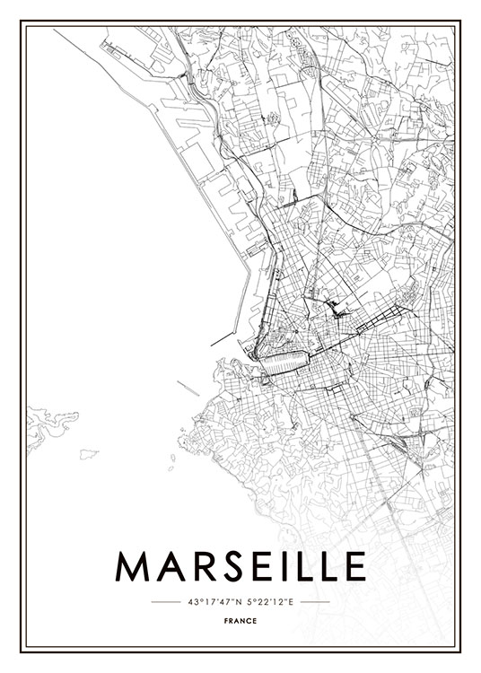 Marseille Poster / Black & white at Desenio AB (8728)